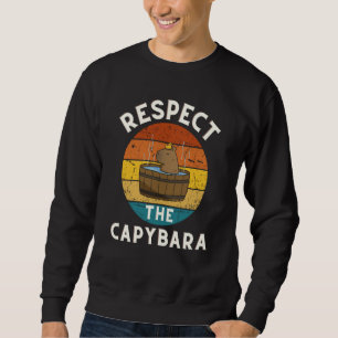 Respektera Capybara Gnagare Djur Skämt Dra Upp Lång Ärmad Tröja