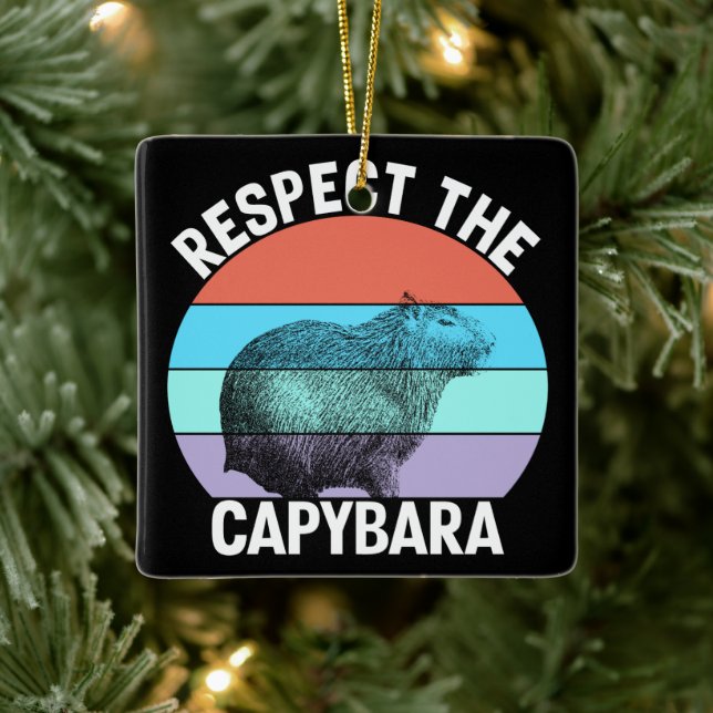 Respektera Capybara Rolig Capybara Älskare Julgransprydnad Keramik (Träd)