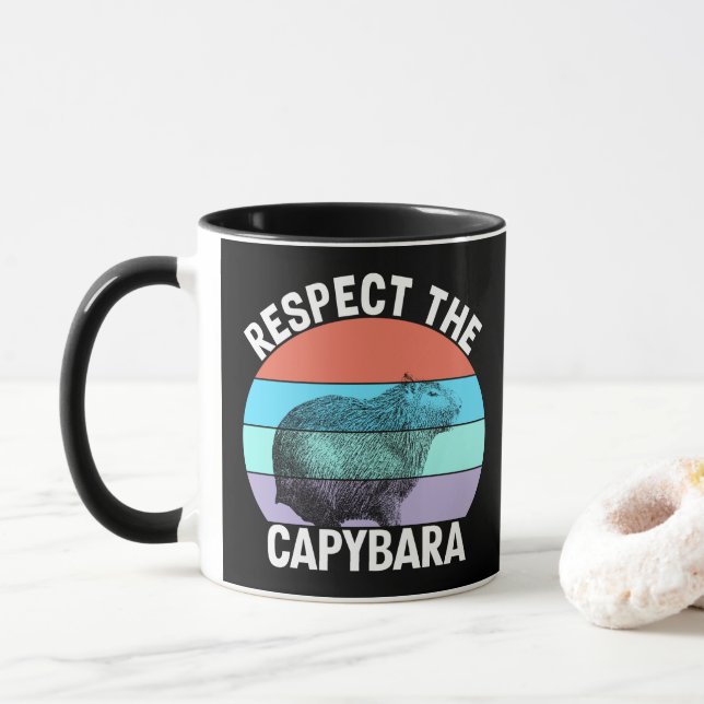 Respektera Capybara Rolig Capybara Älskare Mugg (Med munk)