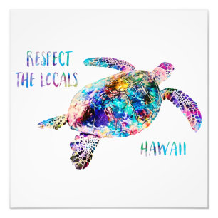 Respektera citatet av Locals Sea Turtle Tie Dye Be Fototryck