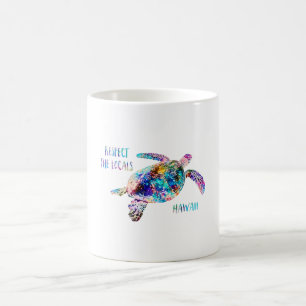 Respektera citatet av Locals Sea Turtle Tie Dye Be Kaffemugg