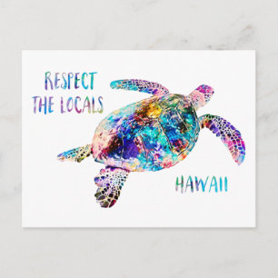 Respektera citatet av Locals Sea Turtle Tie Dye Be Vykort