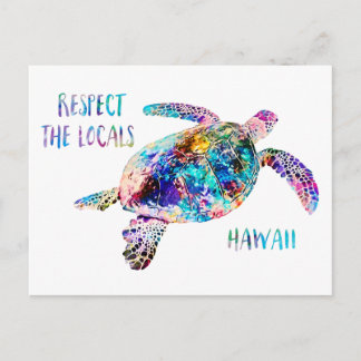 Respektera citatet av Locals Sea Turtle Tie Dye Be Vykort