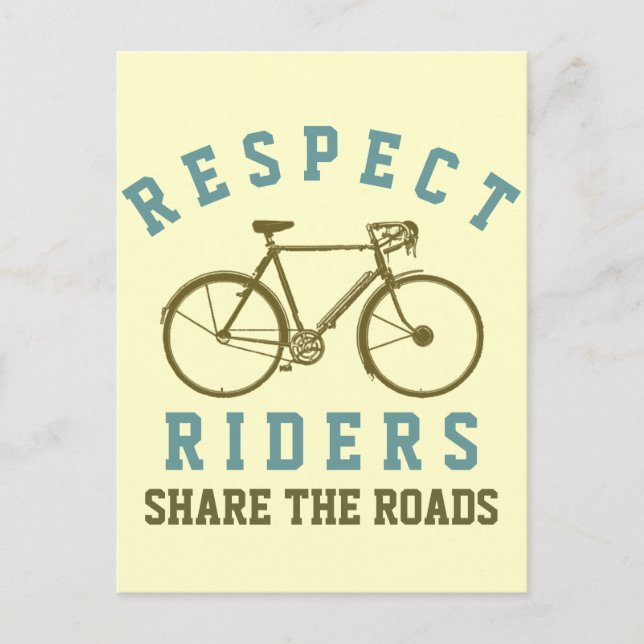 respektera cykelförare vykort (Framsida)