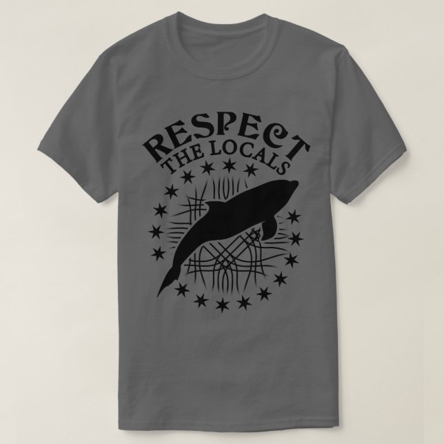 Respektera delfinerna på plats t shirt (Design framsida)