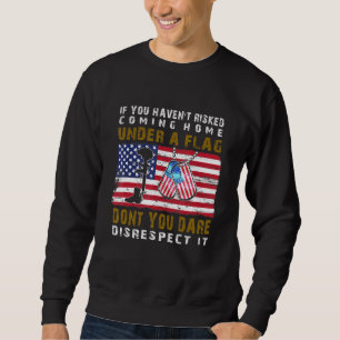 Respektera den amerikanska Flagga Proud Us Veteran Lång Ärmad Tröja