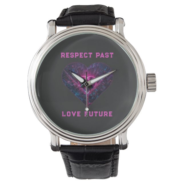 Respektera det förflutna kärlek framtida design armbandsur (Framsida)