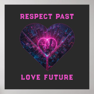 Respektera det förflutna kärlek framtida design poster