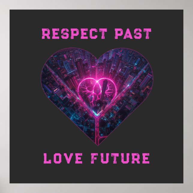 Respektera det förflutna kärlek framtida design poster (Framsidan)