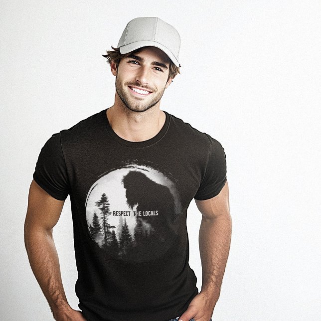 Respektera det lokala naturlivet t shirt (Respect the Locals Bigfoot Nature Wildlife T-Shirt)