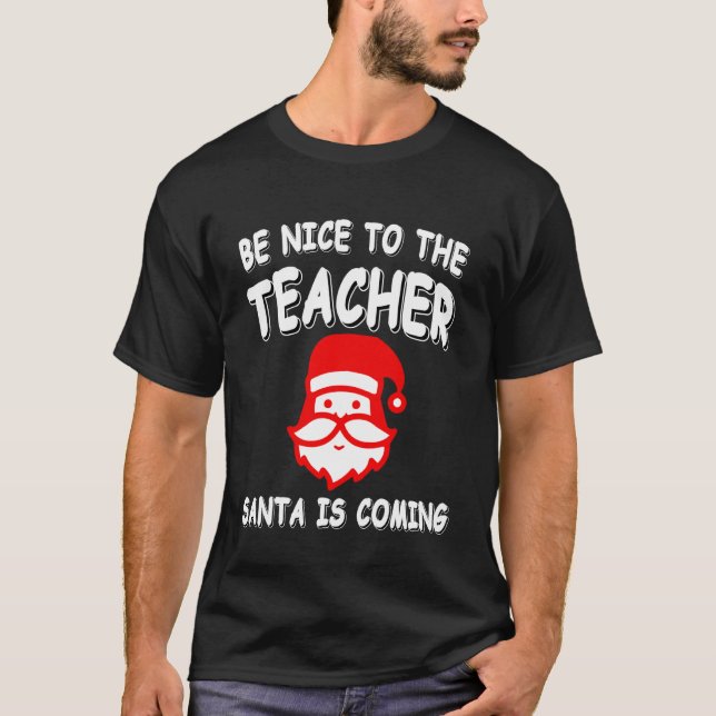 Respektera din lärare Tomte Julsemester T Shirt (Framsida)