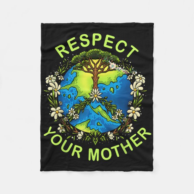 Respektera din Mor-jorddag, naturen guddess blomma Fleecefilt (Framsidan)