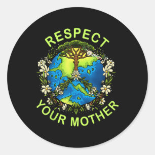 Respektera din Mor-jorddag, naturen guddess blomma Runt Klistermärke