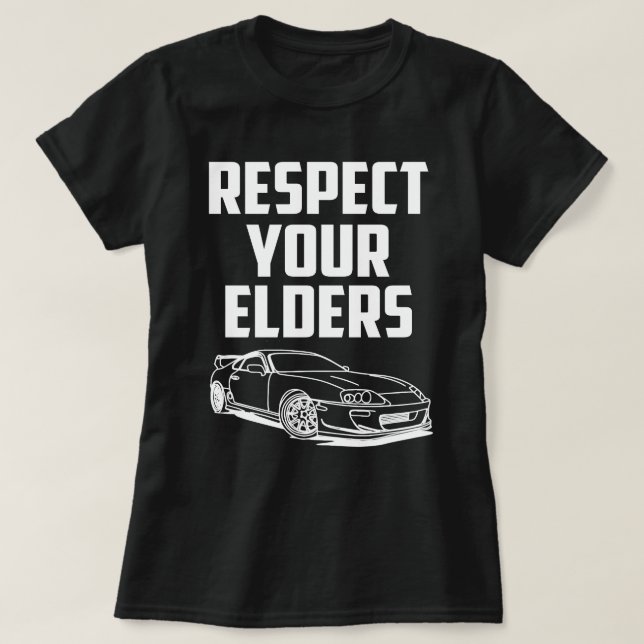 Respektera dina äldre MK IV TOYOTA SUPRA T Shirt (Design framsida)