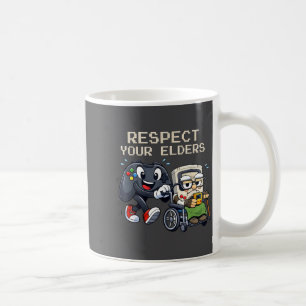 Respektera Dina Äldre Spelkontroll Retro Roligt Sp Kaffemugg