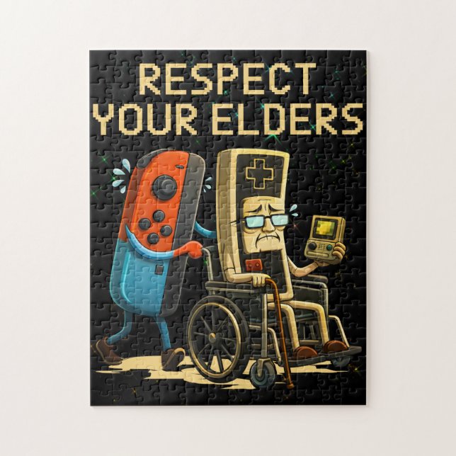 Respektera dina äldres Gaming Kontroll Retro Rolig Pussel (Vertikal)