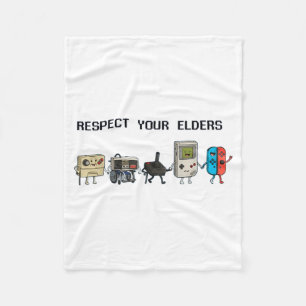 Respektera dina äldres Retro Gaming Roligt Gamer C Fleecefilt