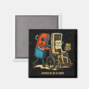Respektera dina äldres spelkontroll Retro Roligt Magnet