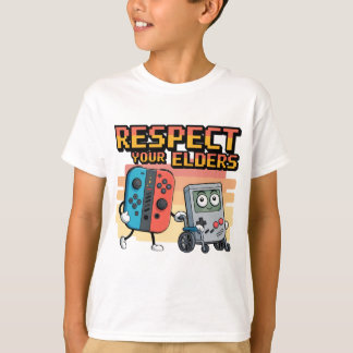 Respektera dina äldres spelkontroll Retro Roligt s T Shirt