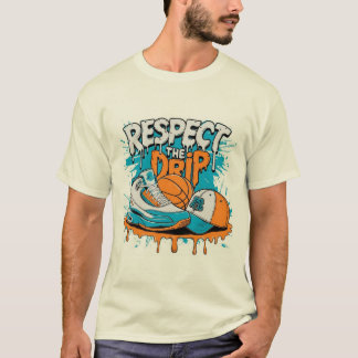 Respektera Drip Basketbomullströja T Shirt