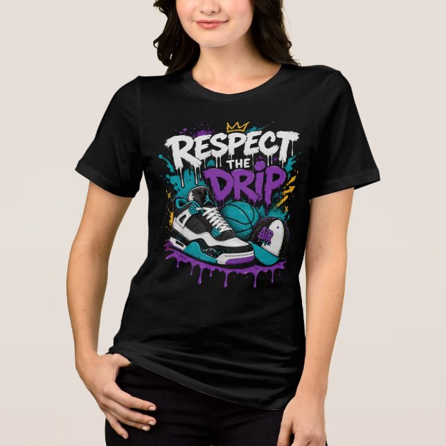 Respektera Drip Basketdesign T Shirt (Framsida)