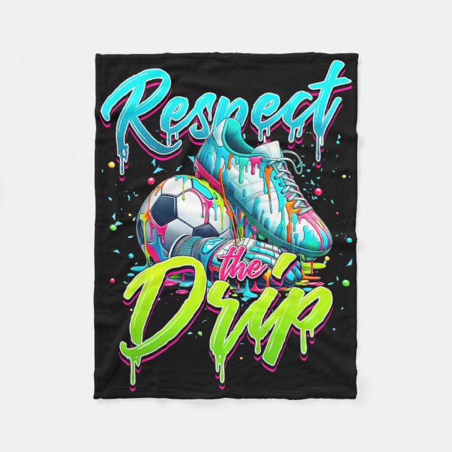 Respektera Drip Fotboll Glass Drip Med Strössel Fleecefilt (Framsidan)