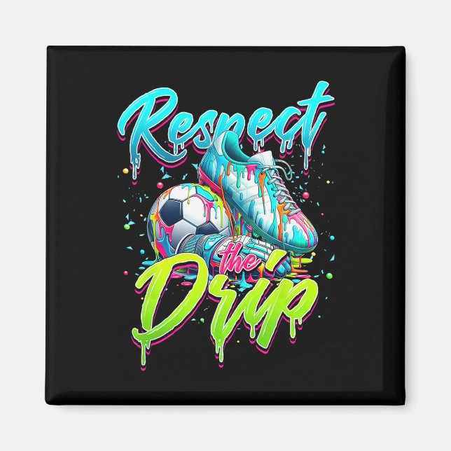 Respektera Drip Fotboll Glass Drip Med Strössel Magnet (Framsidan)