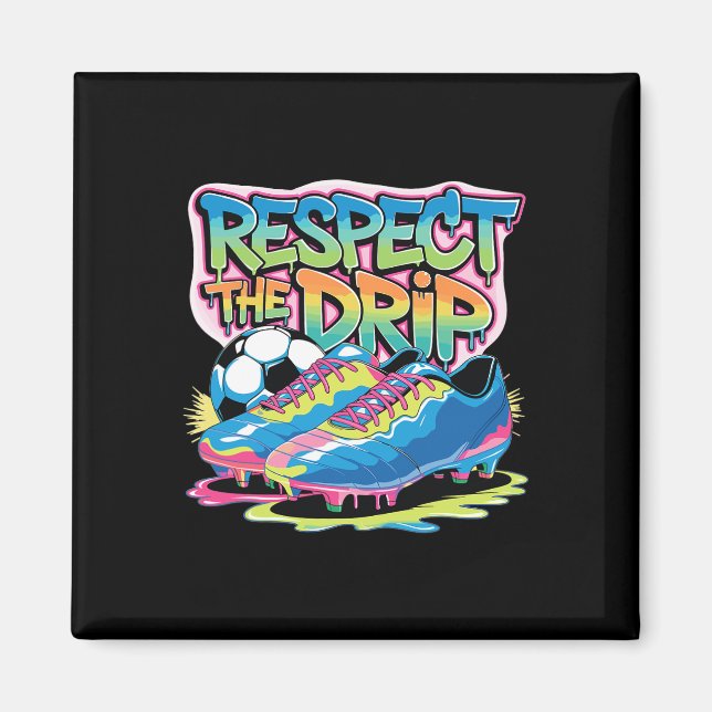 Respektera Drip Fotboll Glass Drip Med Strössel Magnet (Framsidan)