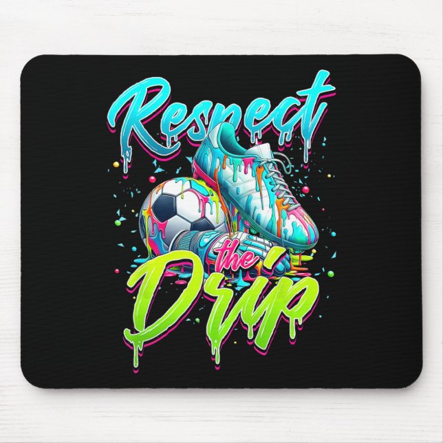 Respektera Drip Fotboll Glass Drip Med Strössel Musmatta (Framsidan)