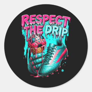 Respektera Drip Fotboll Glass Drip Med Strössel Runt Klistermärke