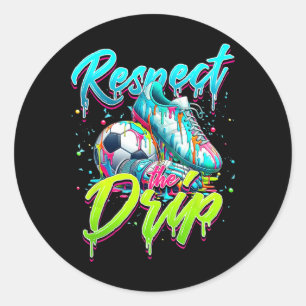 Respektera Drip Fotboll Glass Drip Med Strössel Runt Klistermärke