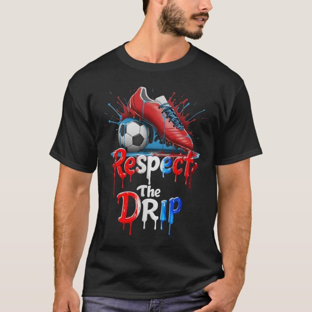 Respektera Drip-fotboll Graffiti Gatustil  T Shirt (Framsida)