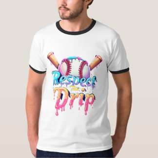 Respektera Drip Livlig Typografi Baseboll T Shirt