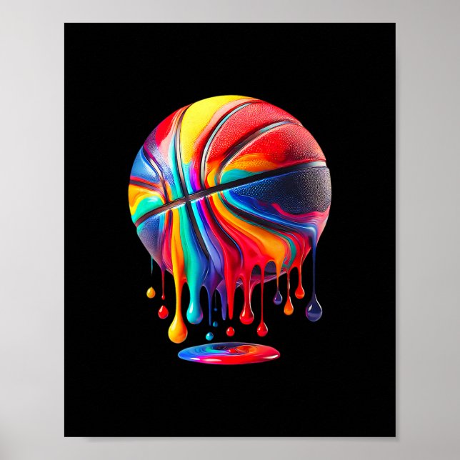 Respektera Drip Sketll Ll Hoop Slam Dunk  Poster (Framsidan)