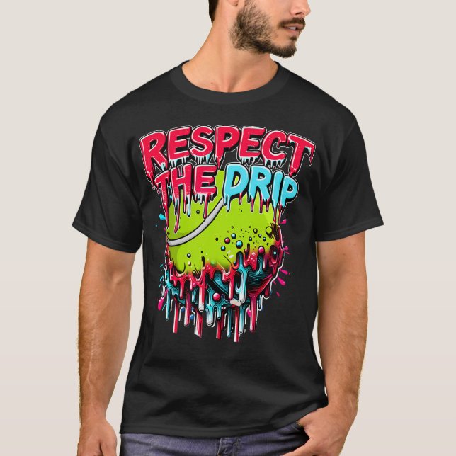 Respektera Drip Tennis Glassis Drip Med T Shirt (Framsida)