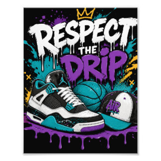 Respektera droppdesign för basket fototryck