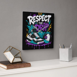 Respektera droppdesign för basket fyrkantig klocka