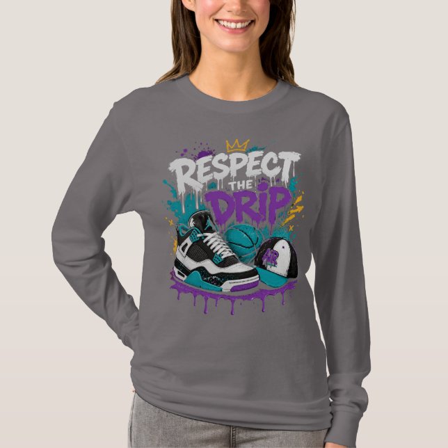 Respektera droppdesign för basket t shirt (Framsida)