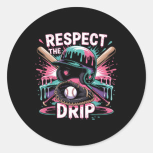 Respektera droppen Bysebyll Glass Drip Hjälm Av Runt Klistermärke