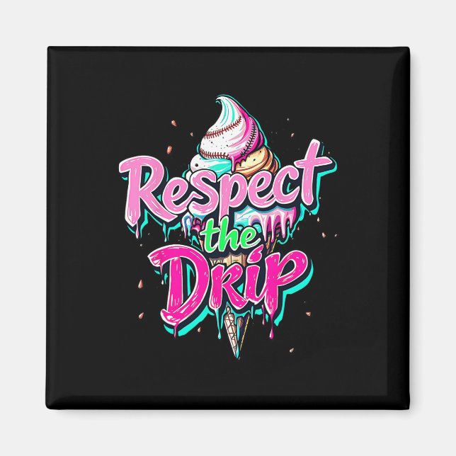 Respektera droppen Bysebyll Glasskägla Drip Män  Magnet (Framsidan)