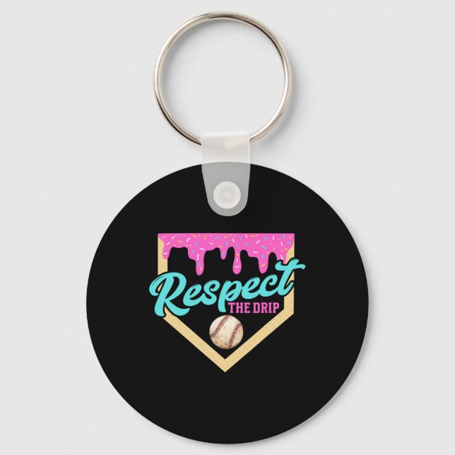 Respektera droppen Bysebyll Home Plate Glassis Dri Nyckelring (Framsida)
