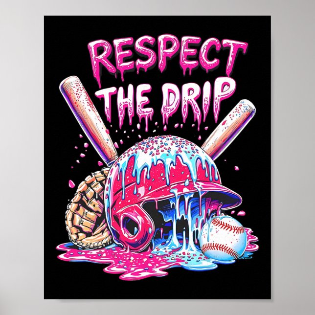 Respektera droppen Bysebyll Home Plate Glassis Dri Poster (Framsidan)