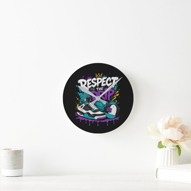 Respektera droppets basketdesign rund klocka (Hem)