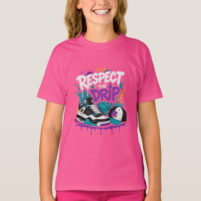 Respektera droppets basketdesign t shirt (Framsida)