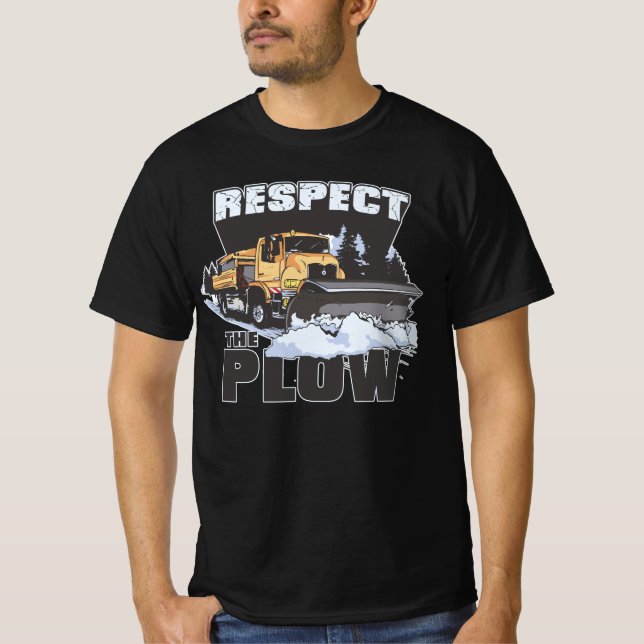 Respektera flödet, Snö-plöjningen T Shirt (Framsida)