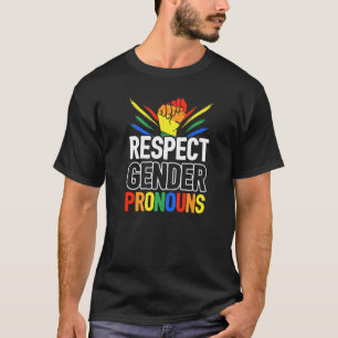 Respektera Genderna Pronouns Bisexual Rainbow Prou T Shirt
