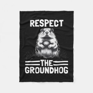Respektera Groundhog Celebrate Groundhog Day _1 Fleecefilt