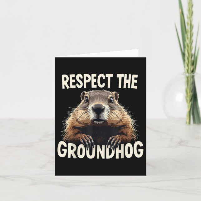 Respektera Groundhog Celebrate Groundhog Day Anim Kort (Framsida)