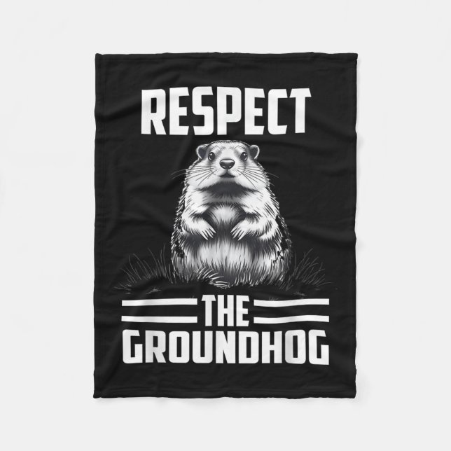 Respektera Groundhog Celebrate Groundhog Day Fleecefilt (Framsidan)