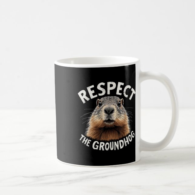 Respektera Groundhog Celebrate Groundhog Day med Kaffemugg (Höger)